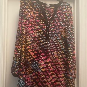 Plus size 1X colorful tunic top EUC